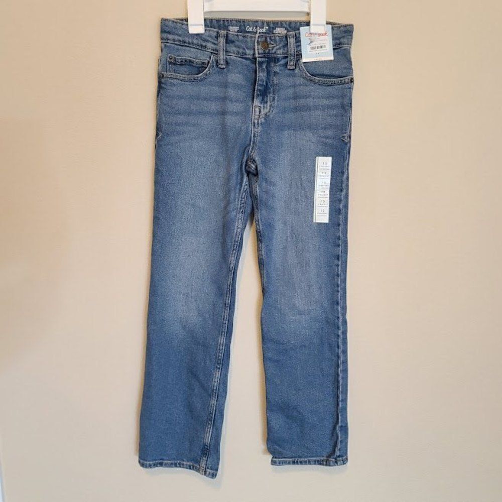 Boys Stretch Straight Fit Jeans Cat & Jack Medium Blue 12